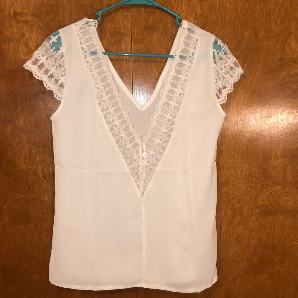 SHEIN white lace blouse